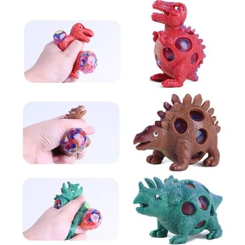 3PCS Dinosaur Squeeze Toy Decompression Ball Children Adult Sensory Squeeze Pinch Music Ball Decompression Toy Gift