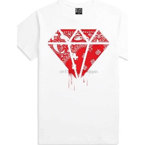 Red Bandana Urban Wear T Shirt Blood Rag OG LA North Side Hip Hop Crew White Tee