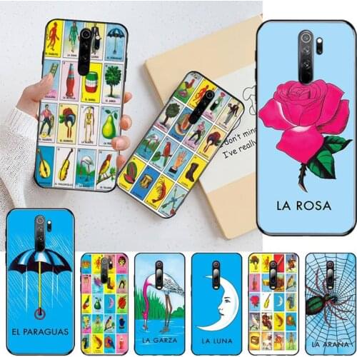 Mexican Bingo Loteria Phone Case for Redmi 9A 8A 7 6 6A Note 9 8 8T Pro Max Redmi 9 K20 K30 Pro