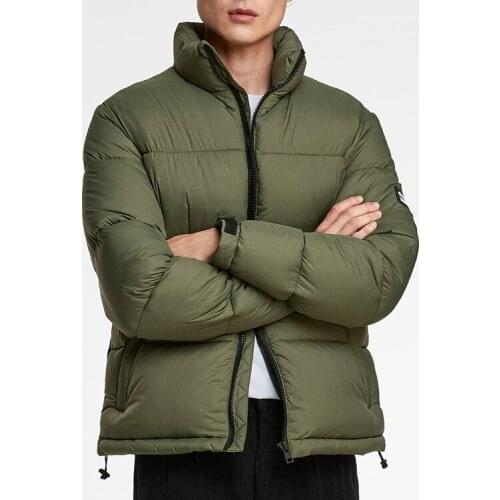 OEM winter plain army green windbreaker warm puffer jackets for men