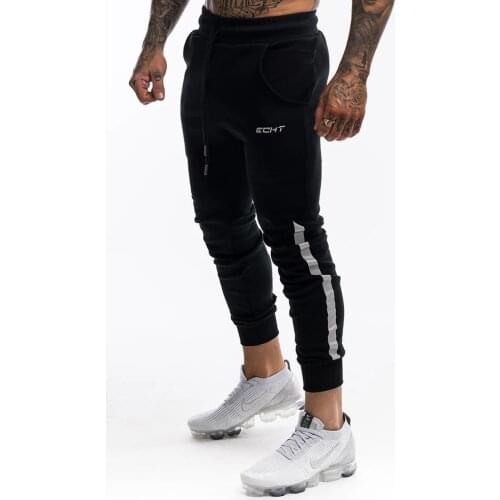 Autumn and winter new mens fitness pants Mens fashion casual comfort cotton black casual pants Jogger training sportswear