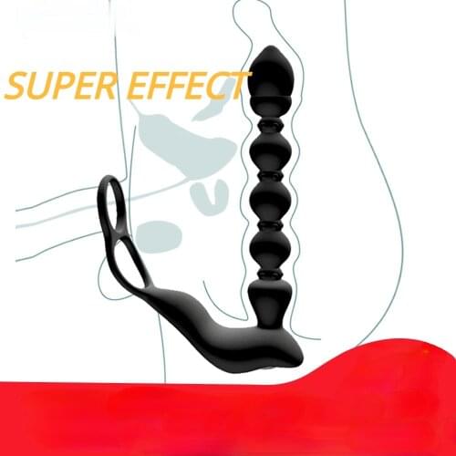 SWT Male Prostate Massage Vibrator Penis Vibrator Delay Ejaculation Ring Anal Plug Stimulator Butt Plug Ring Toy For Men