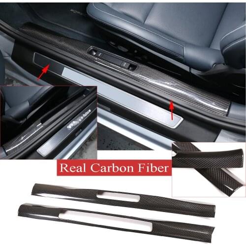 Real Carbon Fiber Exterior Door Sill Scuff Plate Cover ForPorsche 911 2019-2020 For Left Hand Drive