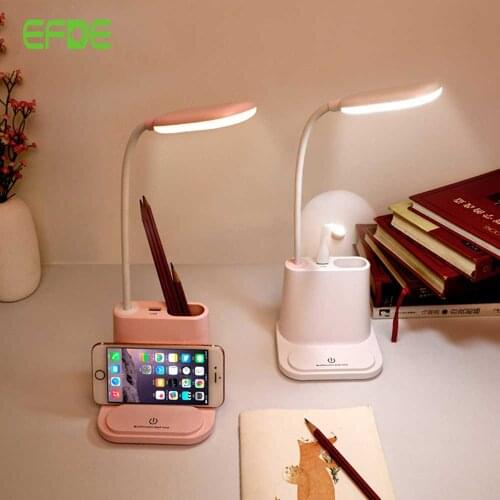 LED Desk Lamp Touch Dimming USB Rechargeable Adjustment Table Lamp for Children Kids Reading Study Bedside Bedroom Living Room