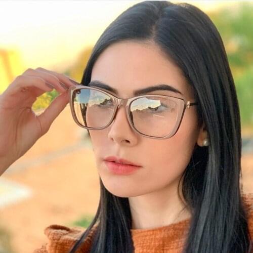 2021 New TR90 Fashion Comfortable Square Anti-blue Glasses Women Vintage Optical Transparent Eyeglasses Female Spectacles UV400