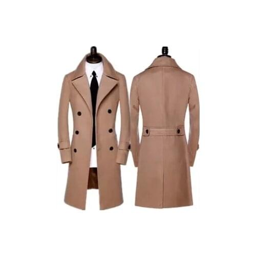 Coat New arrival Men Long Section Business fashion casual high qualtiy wool Double breasted overcoat plus size S-5XL6XL7XL8XL9XL