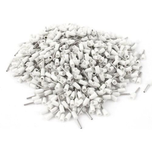 Wire Crimp Insulated Ferrule Pin Cord End Terminal AWG22 with 1000 Piece,White+silver CNIM Hot
