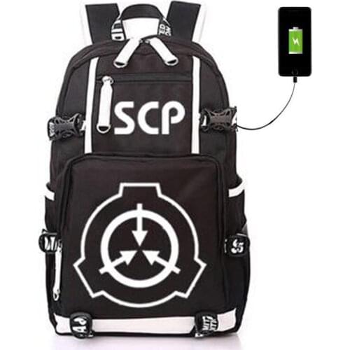 SCP Special Containment Procedures Foundation USB Backpack Bag Luminous Student Bookbag Rucksack Student Schoolbag Bag Travel