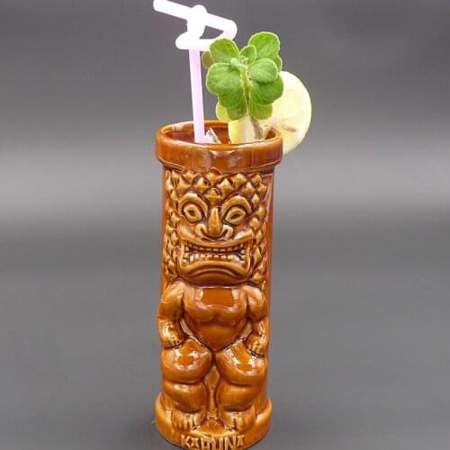 Statue Tiki Mug Barware Cocktail Mugs Beer Wine Cup Art Ceramic Cup Wine Accessories Ceramic Crafts Bar Tools Gifts