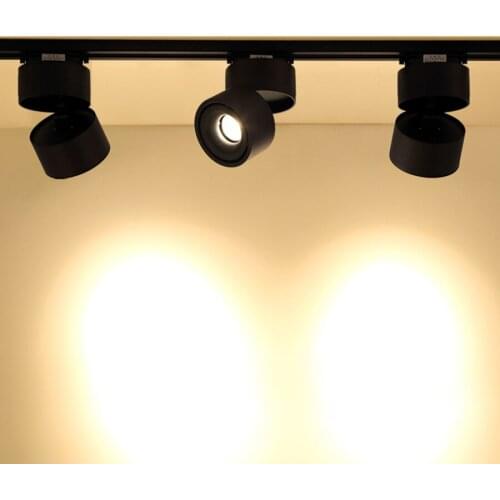 LED Track Spotlight 5W7W 10W 12W COB Rail Spotlight Lamp Store Mall 360+90 Angle Adjustable Led Track Light