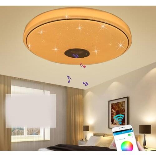 36W/60W Smart LED Lamp Music Ceiling Light 170-265V RGB Bluetooth Speaker App+Remote Control Ceiling Lamp Home Indoor Lighting