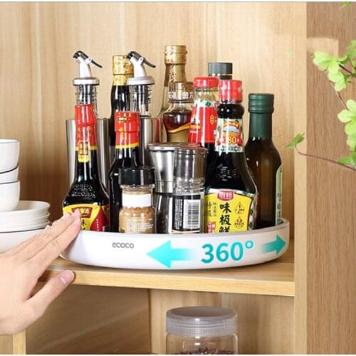 Rotating Kitchen Storage Rack Multifunctional 360° Rotating Kitchen Organizer Seasoning Oilproof Holder Kitchen Supplies