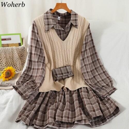 Модные вязаные платья Woherb China At AliExpress