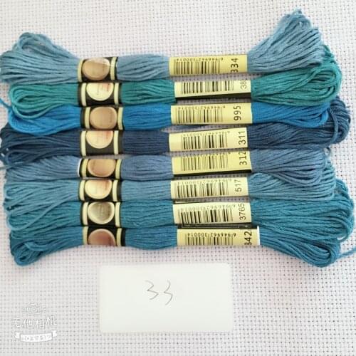 YZXINYUAN Multi Colors 8Pcs/lot 7.5m length Similar DMC Threads Cross Stitch Cotton Embroidery Threads For DIY Sewing