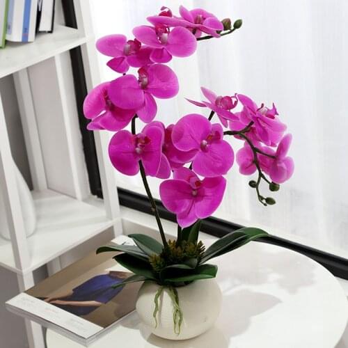 1 Bundle Silk Butterfly Orchid High Quality Artificial Flowers Phalaenopsis For Wedding Home Party Festival Decoration