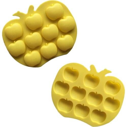 10 PCS Creative Silicone Apple Shaped Jelly Pudding Mould Cold Soap Mould Reuse