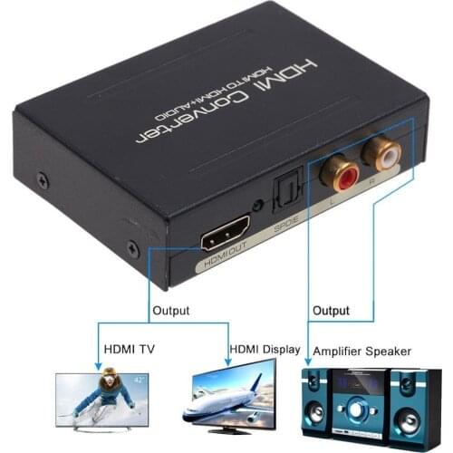 1080p HDMI-compatible To Spdif Optical Rca L/r Analog Audio Extractor Converter Splitter For Home Cinema Systems