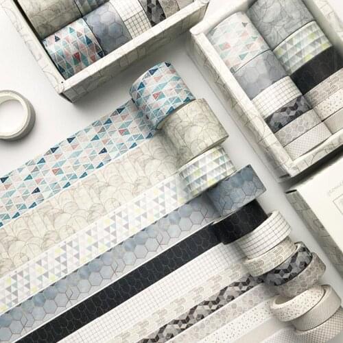 12pcs/set Retro Journal Decorative Tapes Vintage Washi Paper Scrapbooking Diary Planner Masking Tapes School supplies