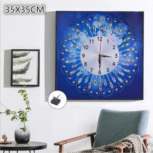 3D Special Shaped Diamond Embroidery frower Wall Clock 5D Diamond Painting Cross Stitch Watch Diamond Mosaic Decor