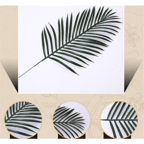 50pcs Cute Big Green Palm Leaves Plastic Fake Plant Artificial Leaf Home Office Decoration diy Hanging Artificial Leaves