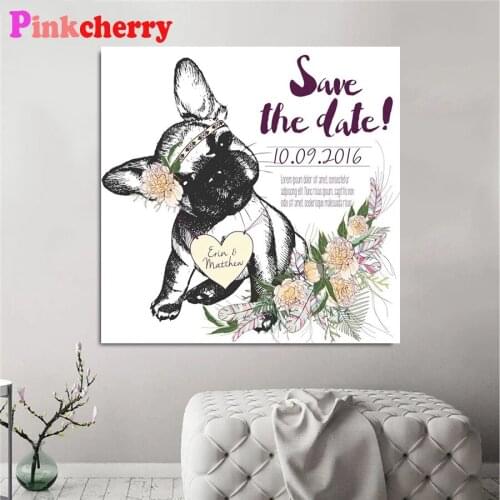 5D DIY Diamond Mosaic French bulldog Diamond Embroidery Animal Diamond Painting Rhinestone Pictures Needlework Decor