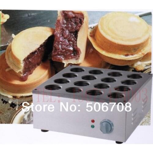 Free shipping 220v-240v 16 hole Commercial Use Pancake Waffle Maker Iron Machine Baker Bean Cake Machine