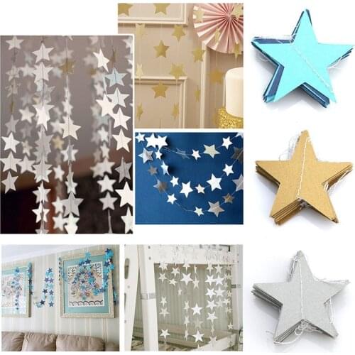 Star Paper Garland Banner Bunting Drop Baby Shower Wedding Party Decoration