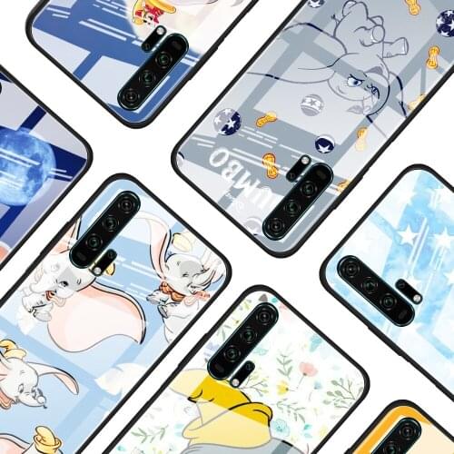 Dumbo cute Disney for Honor 30 20 10 9X Pro Plus Lite 8X Huawei Y8P Y6P Y5P Y9 Y7 Y6 2019 Tempered Glass Phone Case