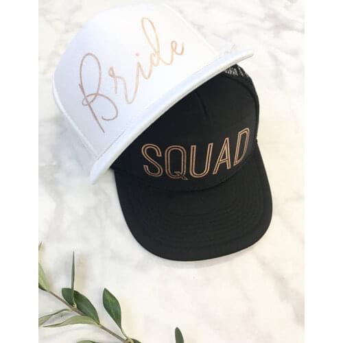 CUSOMIZE BRIDE SQUAD wedding MAID OF HONOR bridesmaid Mesh Trucker Snapback trucker hats caps bridal party favors decoration