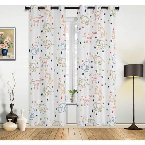 Jurassic Cartoon Dinosaur Children Window Curtains kids bedroom decor Curtain Home Decor Kitchen Decor Curtain Panels