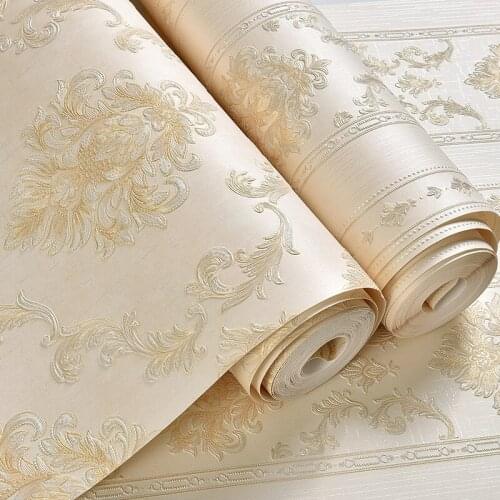 European Wallpaper 3d Relief Non-woven Wallpaper Simple Modern Living Room Bedroom TV Background Wall Paper Thickened