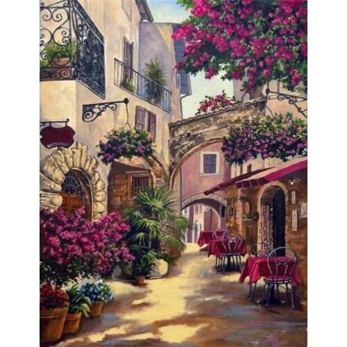 GATYZTORY Frame DIY Painting By Numbers Town Landscape Diy Acrylic Paint On Canvas Picture By Numbers For Home Decors Gift