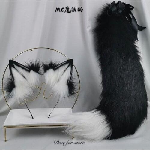 Wolf Ear Handmade Beast Ear Wolf Ear Wolf Tail Headband Cos Beast Ear Lolita Headdress Kc Simulation Animal Ear Hair Clip