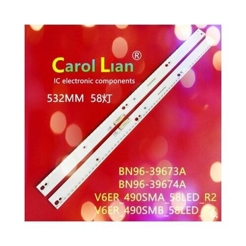New 2 PCS LED backlight strip for Samsung UE49KU6670U UE49KU6500 UE49MU6500 BN96-39674A 39673A 39671A 39672A BN96-39880A 39882A
