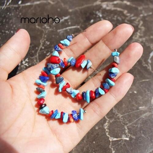 Fashion Color Irregular Shaped Stone C-Shape Hollow Hoop Earrings Metal Round Open Earrings For Women Jewelry Party Accessory