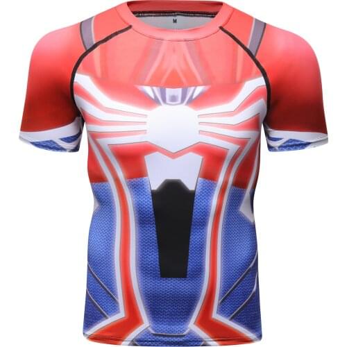 Men Running Fitness Short Sleeve Casual Round-Neck Digital Printing Comfortable Tshirt