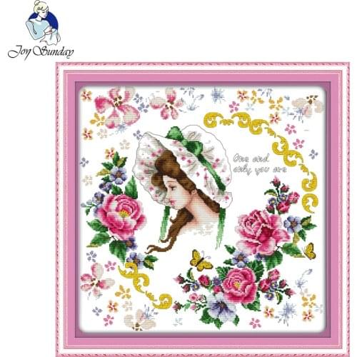 Joy sunday figure style You are my unique stamped cross stitch kits embroidery painting for hand make craft