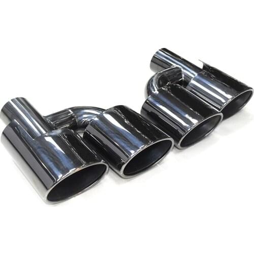 1 Pair Black Exhaust Tip For Mercedes Benz Class C C200 C300 C180 C63 Bodykit W204 Exhaust Muffler Tip Stainless Steel Tailpipe