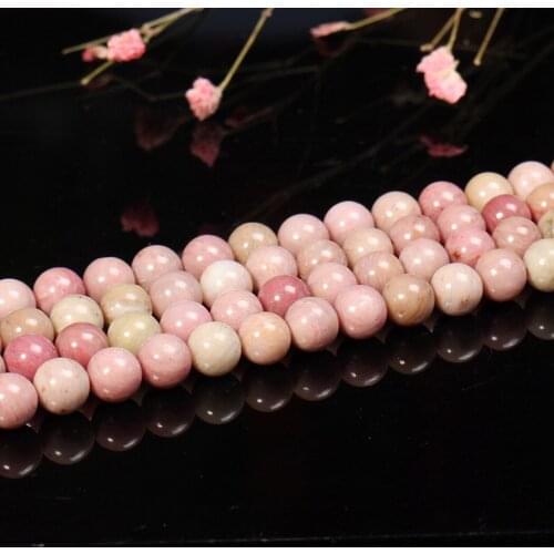Natural Rhodonite 4-12mm round Gemstone beads for 925 sterling silver Jewelry Making Necklace Bracelet 15inch ICNWAY