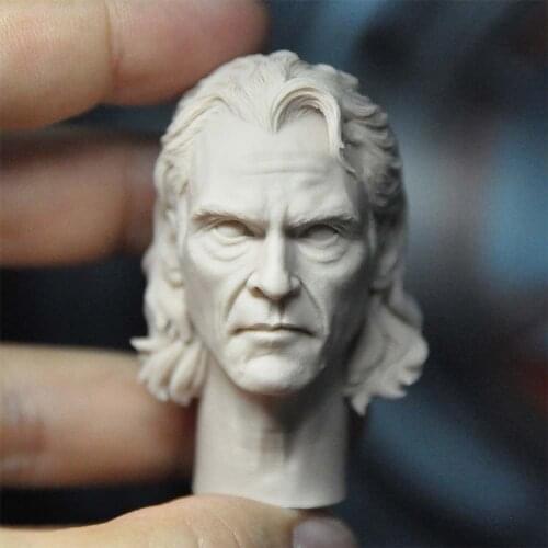 Unpainted 1/6 Scale Custom Ver. Joaquin Phoenix Joker Head Sculpt Model For 12'' Action Figure Dolls Painting Exercise No.414