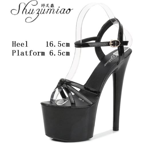 Pole Dancing Shoes Sexy Party Club Model Catwalk T Stage Super High Heel Sandals 17 CM Stiletto Platform Wedding Womens Shoes