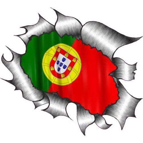 S50341#13/15/17CM Personality PVC Decal Funny Portugal Flag V2 Car Sticker on Motorcycle Laptop Decorative Accessories