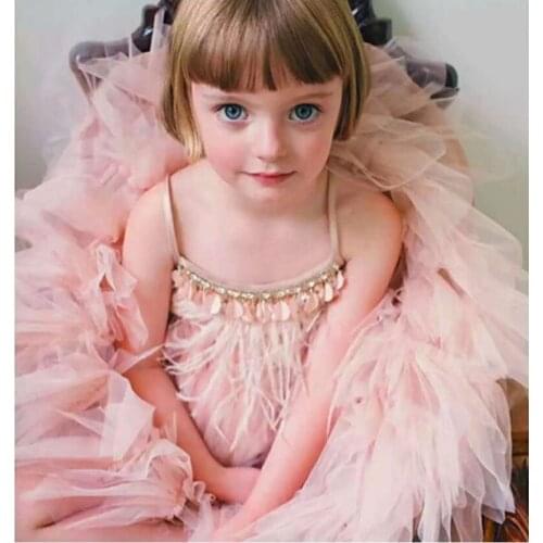 Princess Bridesmaid Dresses For Girls Tulle Flower Girl dresses For Weddings Kids Elegant Baby Girl Birthday Dress 2-7y