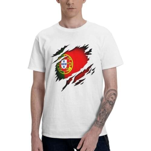 Portugal In The Heart T-shirt Men Fashion T Shirt Short Sleeve 100% Cotton Portuguese Flag Tshirt Urban Tees Tops