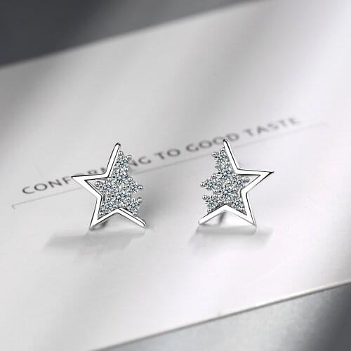 925 Sterling Silver Piercing Star Stud Earring For Women Girls Party Jewelry Pendientes Accessories eh949