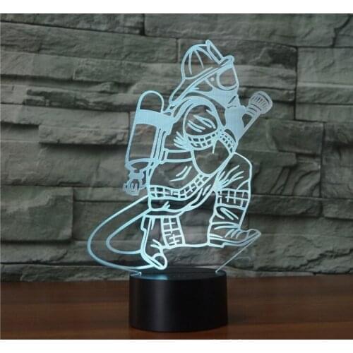 [Seven Neon]free Shipping firemen Acrylic 7Colors Desk Lamp 3D Lamp Novelty Led Night Light Millennium Falcon Light