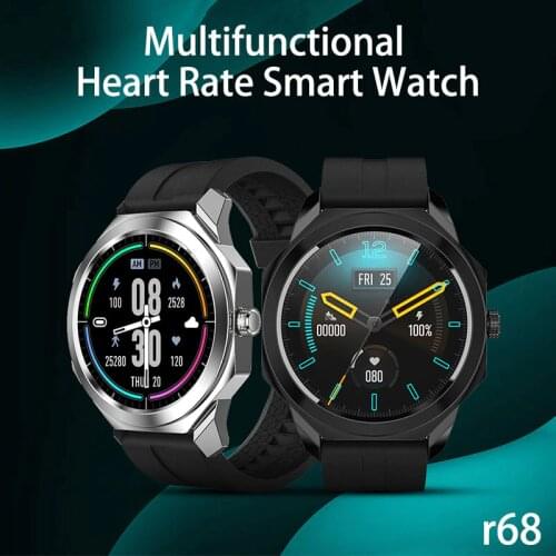R68 Smart Watch Round Screen Mens Watches Sport Fitness Smartwatch Full Screen Touch IP68 Waterproof Swim Watch For Android IOS