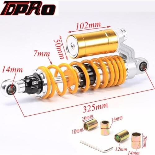 TDPRO 325mm Motorcycle Rear Shock Absorbers Suspension For Honda Yamaha Suzuki 150cc~750cc Street Bikes Go kart Moped Quad ATV