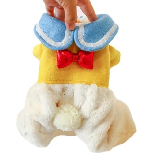 Winter Dog Jumpsuit Clothes with Cute Bow-Knot Warm Coat Jacket Pet overalls for Small Yorkshire Chihuahua Clothes Pet Supplies