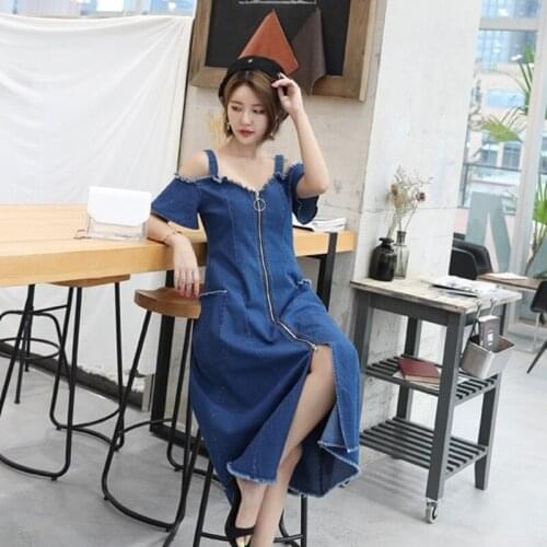 Winter dresses women 2018 trending styles denim jean dresses casual streetwear ladies female winter autumn dress 2018 DD1698